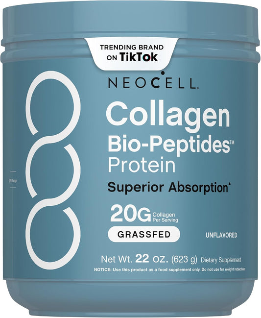 Collagen Bio-Peptides Powder | 22Oz | Super Hair, Skin, and Nails | Superior Absorption | Grassfed Protein Supplement | Advanced with 18 Essential Amino Acids